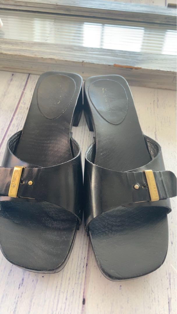 Gucci Mules Sandals Wood-Heels Black Size 36.5 US About6.5 For Women thumbnail 4