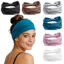 Wide Headbands for Women Non Slip Knotted Headband 6 Pack