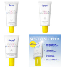 NIB 100 Authentic Supergoop Unseen Sunscreen Invisible Broad Spectrum ,3 SIZES