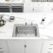 Glacier Bay Drop In 33 in Single Bowl Stainless Kitchen Sink