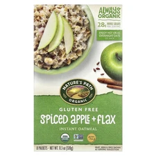 Organic Gluten Free Instant Oatmeal, Spiced Apple + Flax, 8 Packets, 11.3 oz