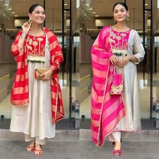 Indian Bollywood Designer Kurta Set Women Beautiful Top Tunic Kurti Pant Set eid