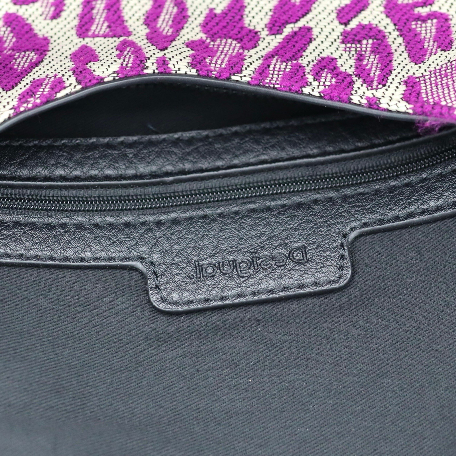 Desigual Large Patchwork Handbag Embroidered Text… - image 13