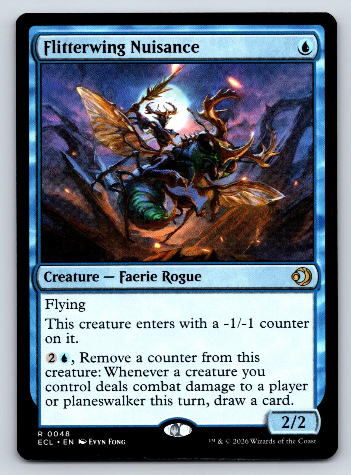 Flitterwing Nuisance 48 Rare Lorwyn Eclipsed Magic: The Gathering Near Mint