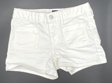 GAP Denim Shorts Girls Sz 10 White Stretch Adjustable Waist 1975R