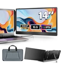 NEW Domyfan S1 Portable Dual Laptop Monitor 14” Plug and Play Screen Extender