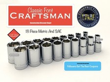New Craftsman 18 Pc 14 Drive Sae And Metric Mm Shallow Socket Set 6pt
