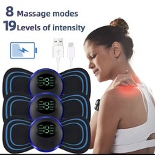Portable EMS Mini Electric Neck Back Massager Cervical Massage Patch Stimulator