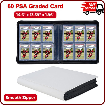 PSA Graded Card Slab Binder, 60 Pockets Zipper Album Holding 60 Cards GMA, BGS