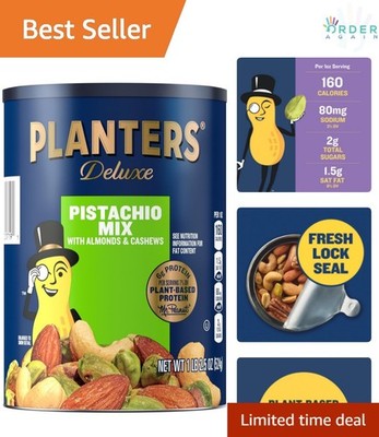 Mixed Nuts Salted Pistachios Almonds Cashews Plant-Based Protein Snack