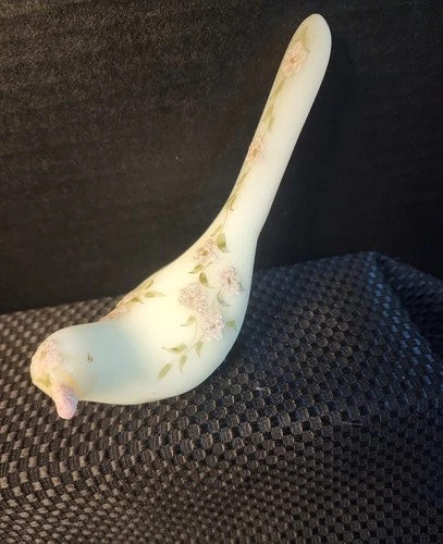 VTG. Fenton Glass Dove Bird  Hand-painted Daisies  Happiness Dove M.B Metzger