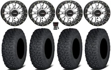 System 3 ST-3 14" Wheels Machined 28" Coyote Tires Polaris RZR Turbo S / RS1