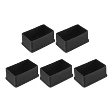 5Pcs Chair Leg Floor Protectors, 79 x 49mm PVC Furniture Leg Feet Cover, Black