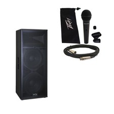 Peavey SP 4 Pro Audio DJ Passive 4000W Dual 15" 3-Way PA Speaker  PVi 100 Mic