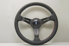 Nardi Deep Corn Steering Wheel - 350mm - Black Leather With Tri-color Stitching