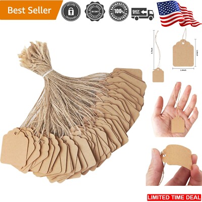 Price Tags with String Attached - 500PCS Gift Tags Kraft Paper Hang Tags for La