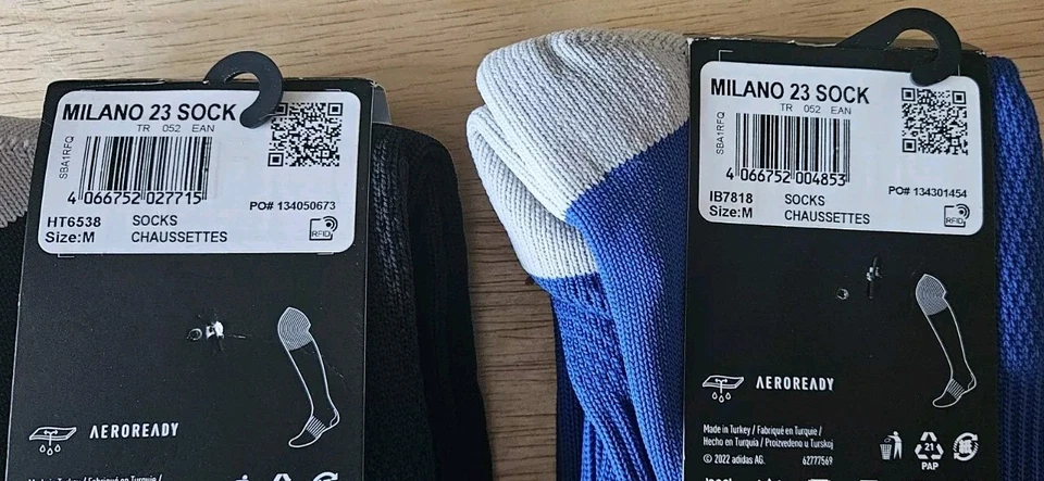 Lote de 2 x Calcetines Adidas Milano 23 Para Hombre Medianos Deportes Entrenamiento Calcetines Azul y Negro IB7813 Foto 3 de 4