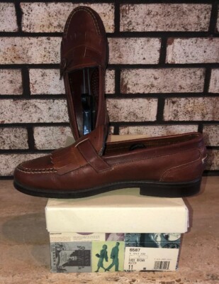 BASS Leather Buckle Loafers Kiltie Fringe Hutch Shoes Men