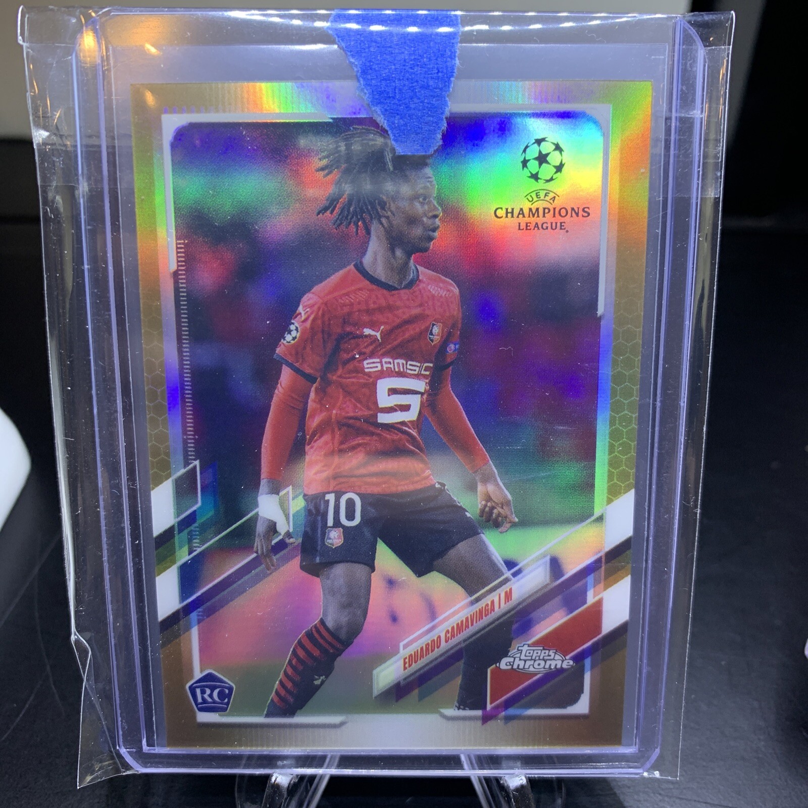2020-21 Topps Chrome UEFA Rookie Gold Refractor #44 Eduardo Camavinga 46/50!