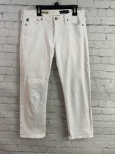Denim elástico tiro bajo AG Adriano Goldschmied The Capri en blanco para mujer talla 28