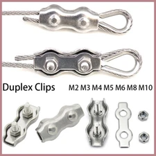 Duplex Clips 304 Stainless Steel Wire Rope Cable Grips Clamp M2 M3 M4 M5 M6 M8