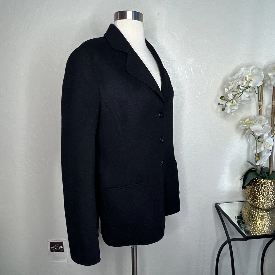 Chaqueta ELLEN TRACY 100% Lana Botones Talla 12 en Negro Foto 2 de 4