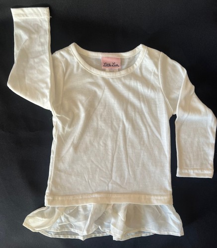 Little Lass White  Long Sleeve Shirt Size 2T - Picture 1 of 4