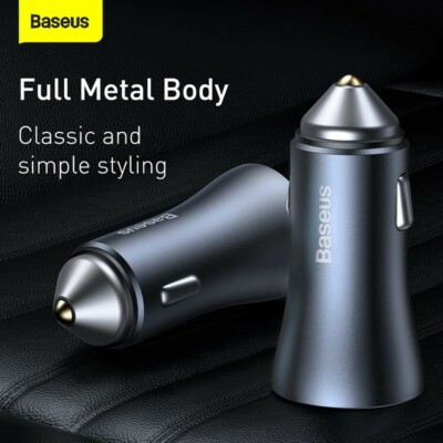 Baseus 40W Car Charger USB Car Charger Type C Dual Port Car Charger Quick Charge
