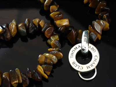 Thomas Sabo Halskette Tigerauge mit Charm Träger ca 70 cm lang