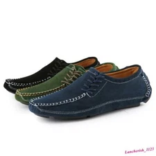 Men's Suede Shoes Driving Casual Loafers Slip On Moccasins Breathable Fashion OL