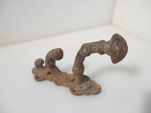 Large Vintage Iron Coat Hook Hat Hanger Old French Antique 9"H - £20each - Picture 6 of 13