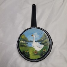 Painted Black Pan With Artist Signiture. Goose Outdoor 6 In Center Painted Trim