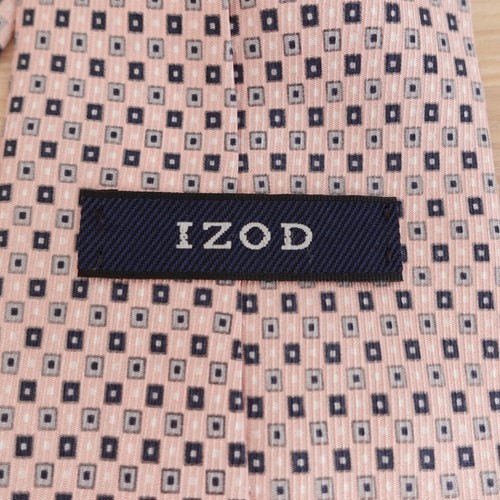 Foulard Tie Mens Black Pink Micro Silk Formal Casual Suit Dress Preppy Wide IZOD - Picture 5 of 8