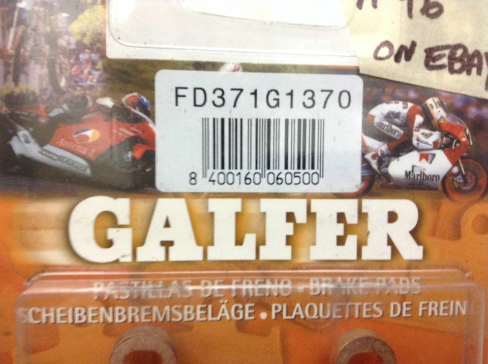 *NUEVO* JUEGO DE PASTILLAS DE FRENO DELANTERAS GALFER Kawasaki Z1000 ZX14 ZX14R ZX6R FD371G1370 #46 Foto 3 de 4