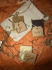 BRAND NEW ORGANIC SOAP SAMPLER - 3 HALF BARS IN BURLAP BAG  6.75 oz Good Earth