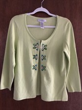 nine west medium Cardigan Butterfly Light Green Coastal Cottage Core