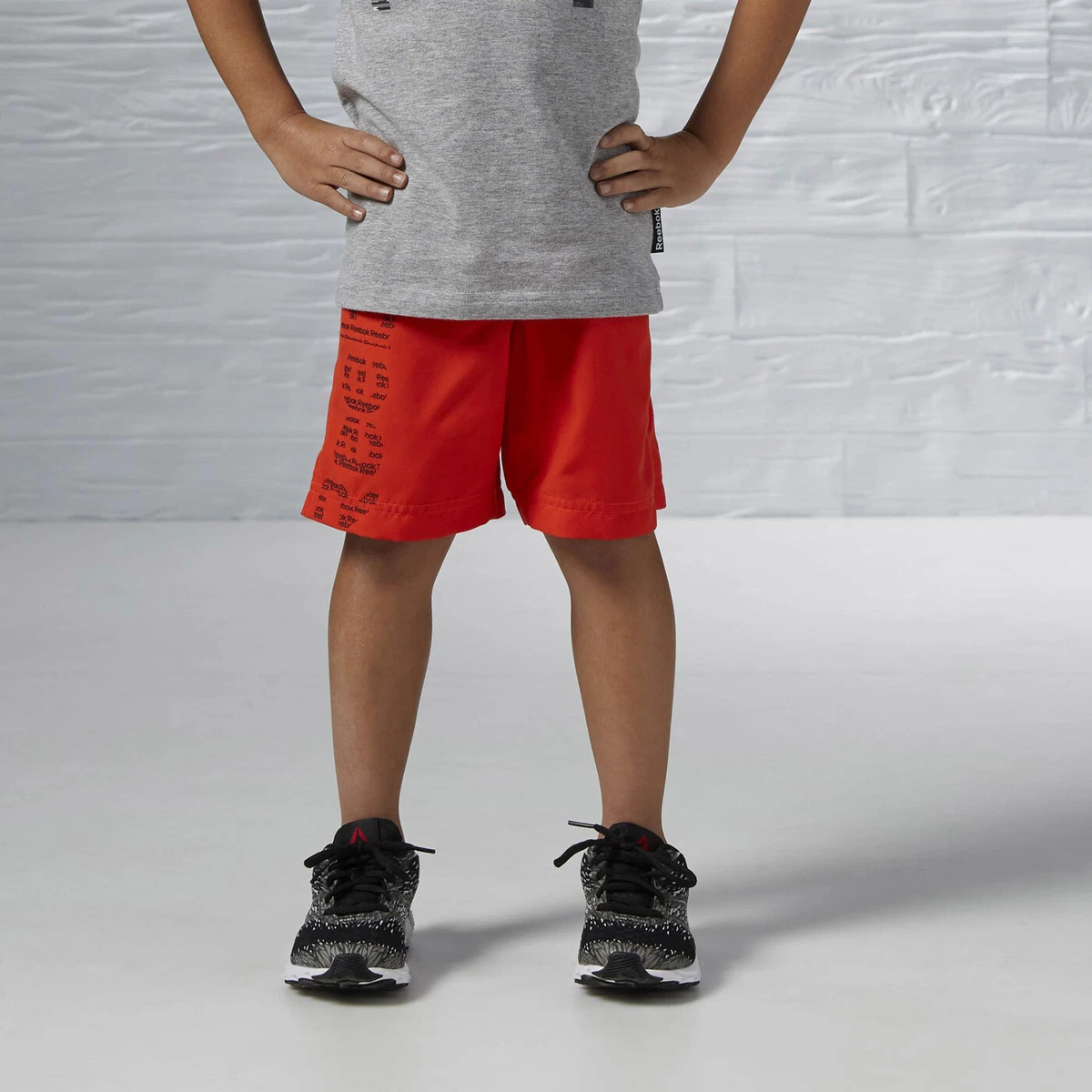 Reebok Boy s Essentials Boardwalk Board Shorts Red AO0274 Age 5 6 7 8 B17