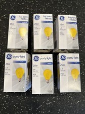 GE Glass Crystal Color Yellow 25 Watt Party Bulbs 6 Pack