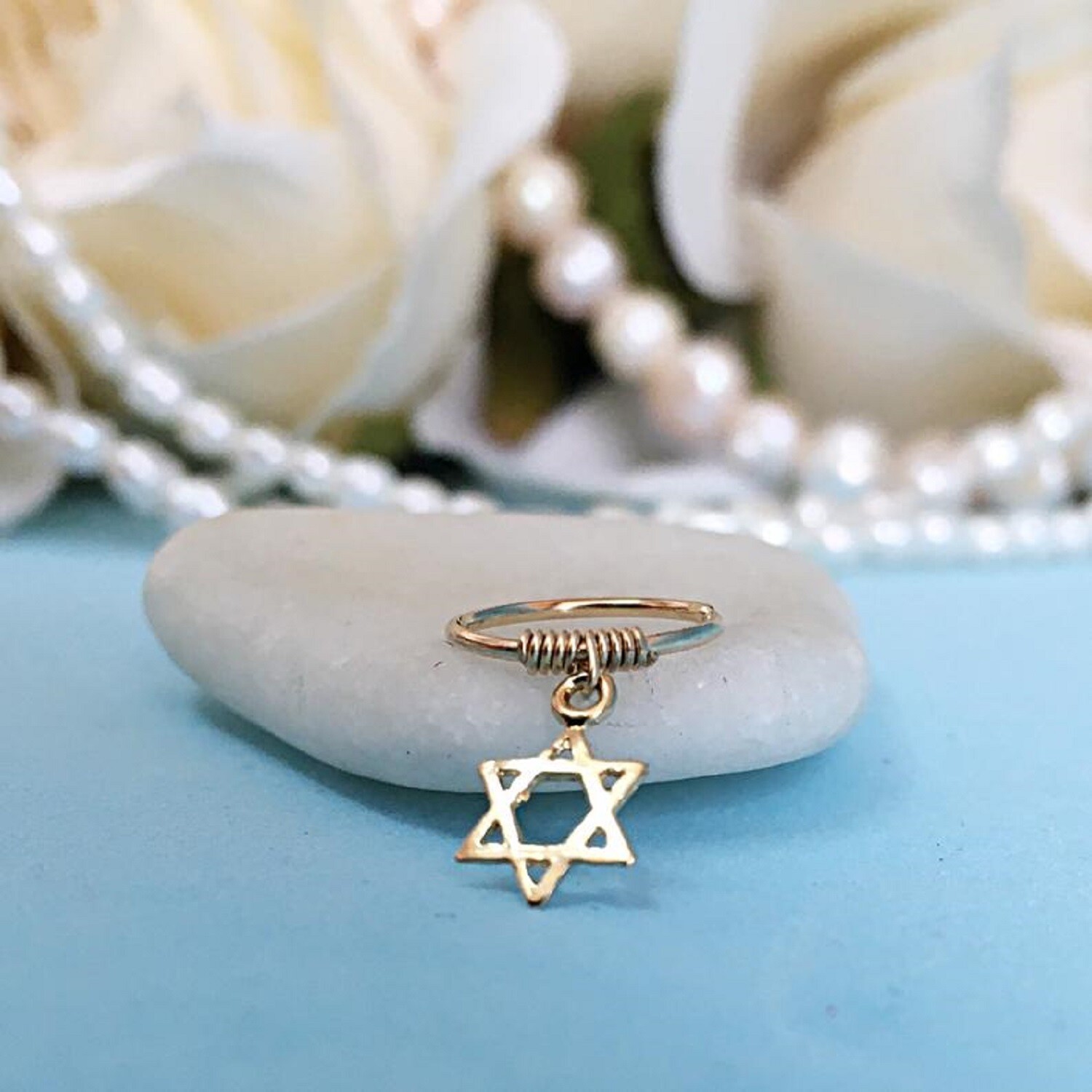 Star David Judaica Cartilage Earring Magen David Helix Piercing Ring