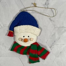 Cookie Styled Snowman Face Christmas Tree Ornament