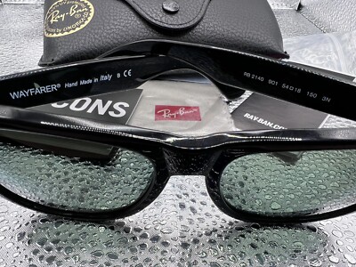 Ray Ban NEW WAYFARER BLACK 🕶 Size 54/21 || NWB NEW | eBay