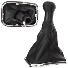 SCHALTKNAUF CHROM RING SCHWARZ SCHALTSACK KNOPF 6 GANG 23MM FÜR VW GOLF IV