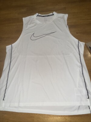 Nike Men s Pro Running Training Mesh Tank Top White 2XL DD1977 100 New With Tags