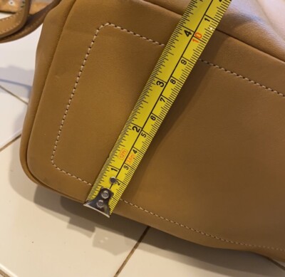 Coach F3W 9858 Legacy Tan Leather Drawstring Backpack, the backpack has some lit Coach F3W 9858 Legacy Tan Leather Drawstring Backpack, the  main image 2
