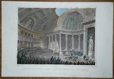 1833 Pugin print PARIS: CHAMBRE DES PAIRS (CHAMBER OF PEERS), #96