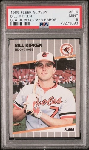 Bill Ripken 1989 Fleer FU¢# Face Black Box Over Error - PSA  9