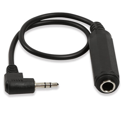 3.5mm 1/8'' Male to 6.35mm 1/4'' Female Right Angle Male Jack Stereo Adapter Cable