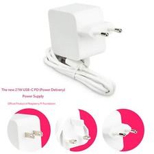 USB-C 27W 5.1V 5A Official Power Supply Power Adapter 1.2m for Raspberry pi5