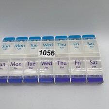 7 DAY WEEKLY PILL PLANNER ORGANIZER Meds Vitamin AM/PM Box XL Case Push Button