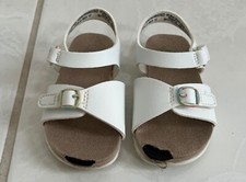 Used Wonder Nation Baby Girl Sandals Shoes White US Size 5